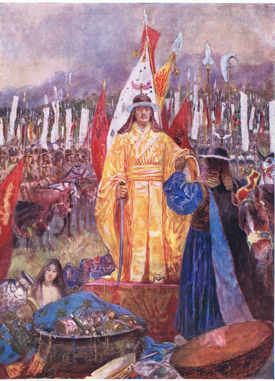 Wielki Marszałek ogłosił się cesarzem na polu bitwy w 824 r. n.e. autorstwa Henry Charles Seppings Wright