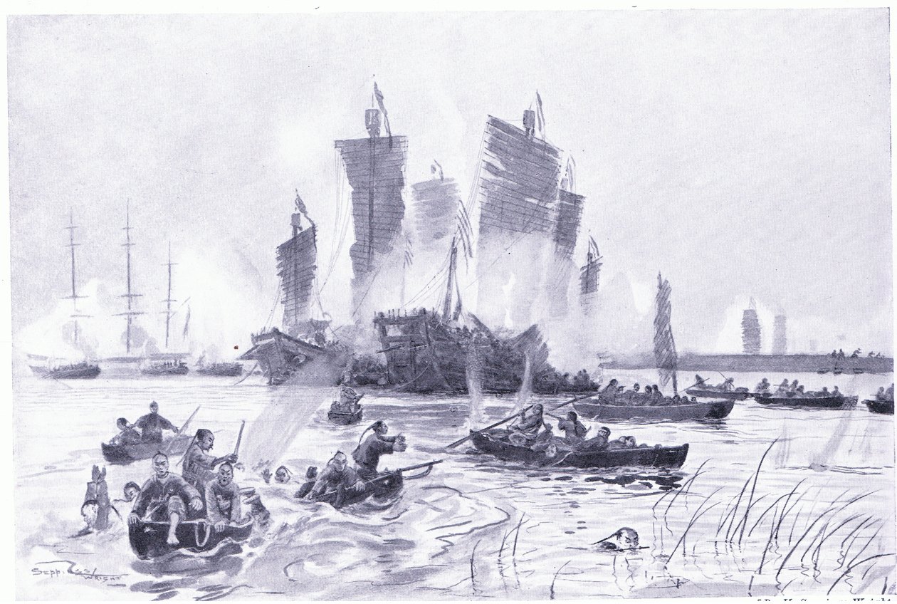 Bitwa piratów z flotą cesarską autorstwa Henry Charles Seppings Wright