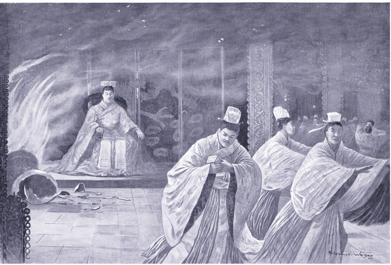 Cesarz pali się w swoim pałacu autorstwa Henry Charles Seppings Wright