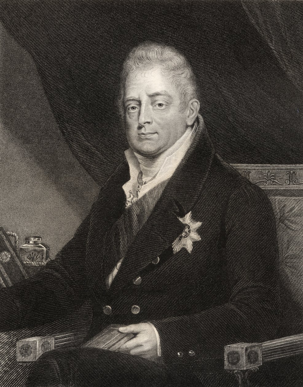 Król Wilhelm IV, sztychowany przez J. Cochrana, z „Narodowej Galerii Portretów, tom III” wydany ok. 1835 r. autorstwa Henry Dawe