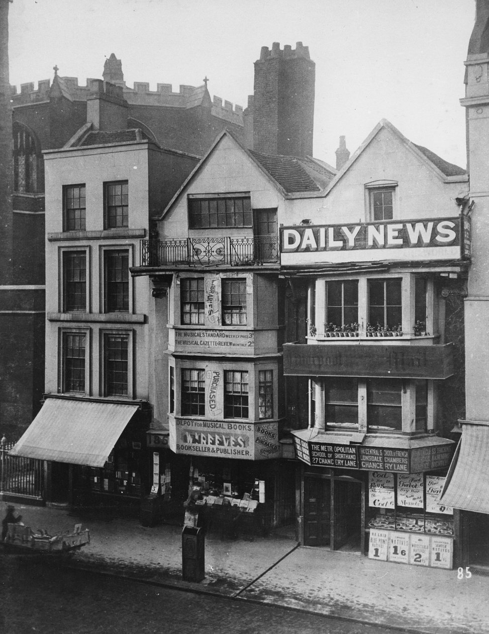 Stare domy, Fleet Street, ok. 1884 autorstwa Henry Dixon