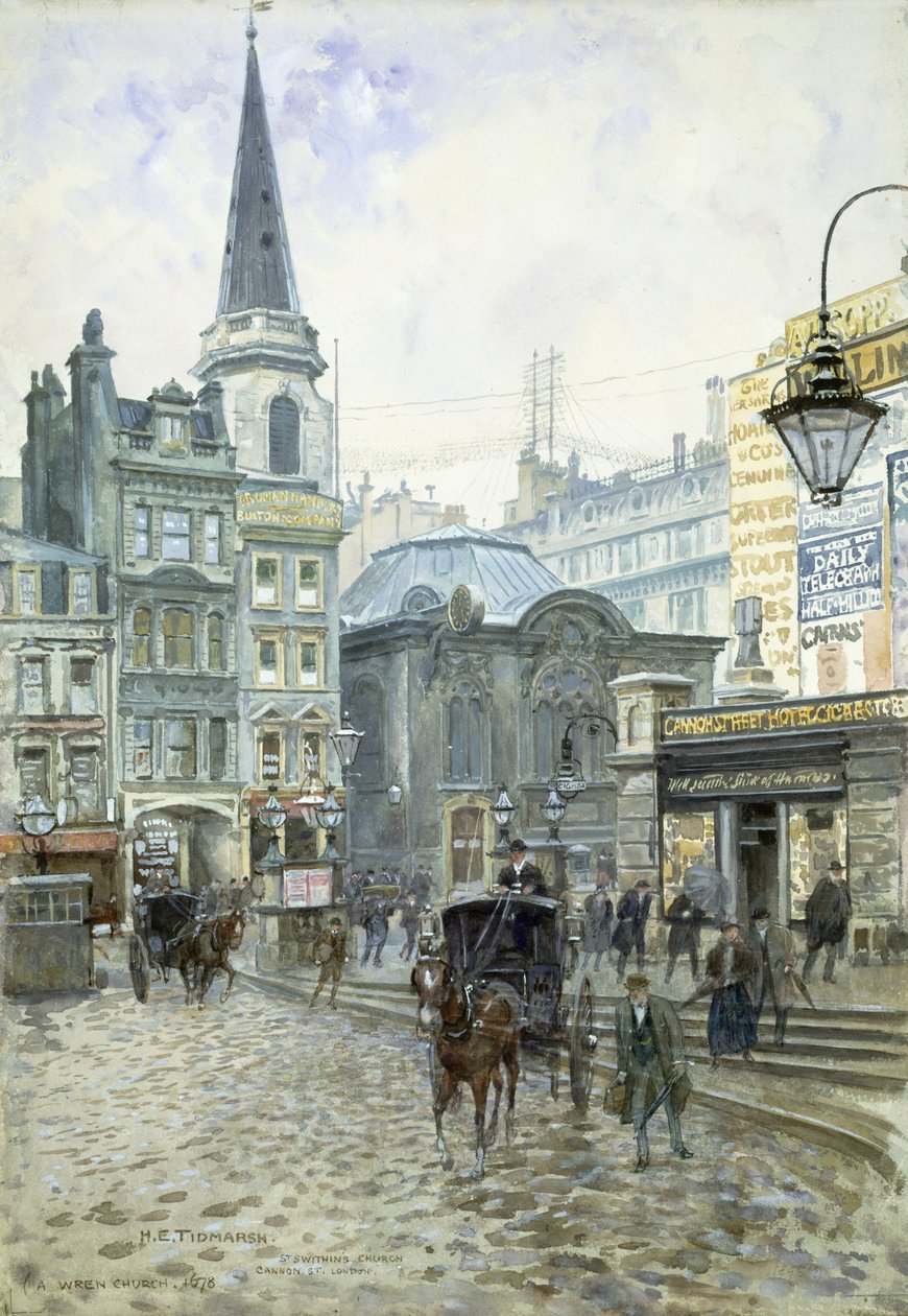Kościół św. Swithina: Cannon Street autorstwa Henry Edward Tidmarsh