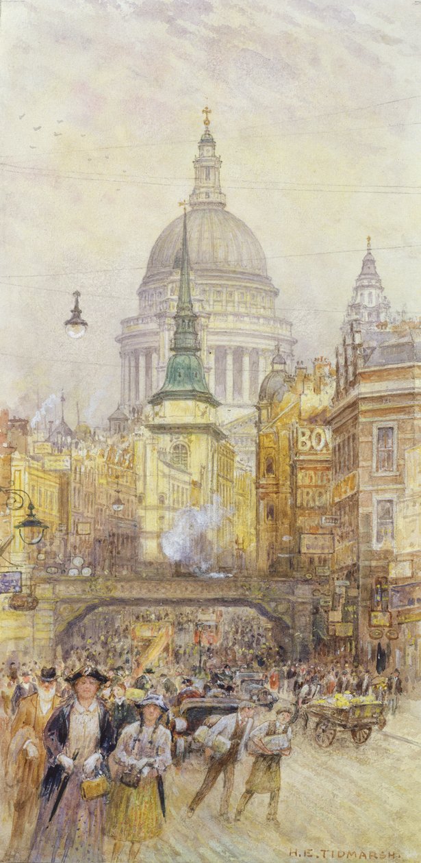 Widok Fleet Street, ok. 1920 autorstwa Henry Edward Tidmarsh