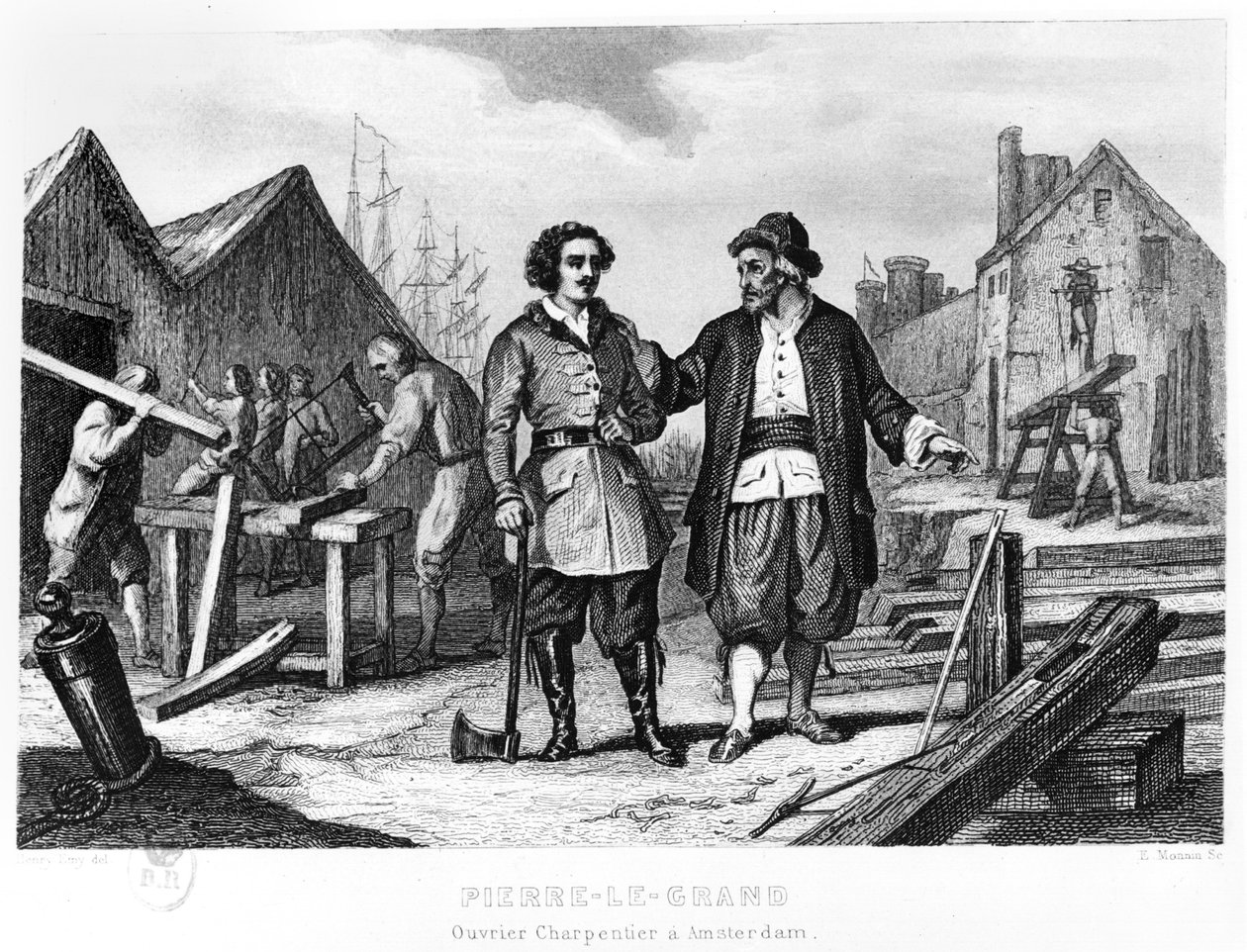 Car Piotr I (1672-1725) jako stoczniowiec w Amsterdamie autorstwa Henry Emy