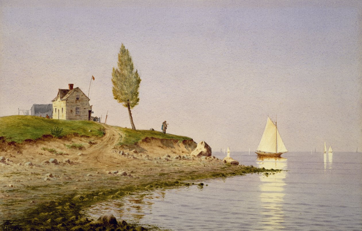 Spokojne popołudnie, Long Island, 1876 (akwarela na papierze) autorstwa Henry Farrer