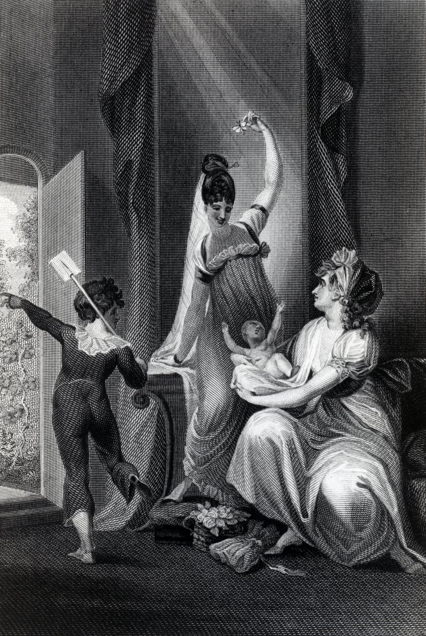 Matka z rodziną na wsi, grawerowana przez Richarda Rhodesa, 1807 autorstwa Johann Heinrich Füssli