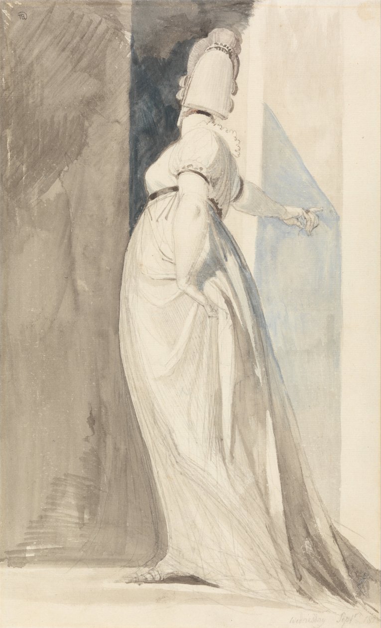 Widok z tyłu stojącej kobiety, zwanej panią Fuseli autorstwa Johann Heinrich Füssli