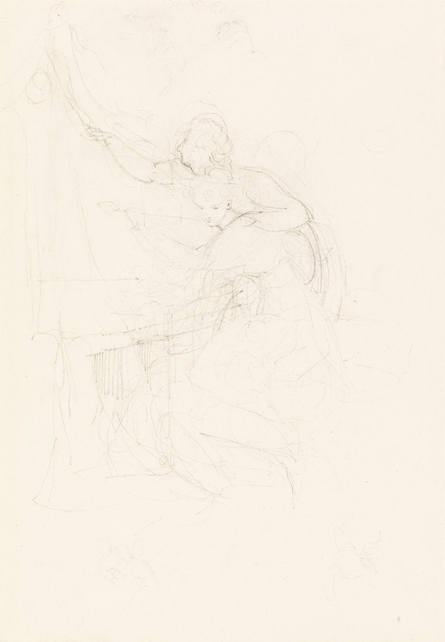 Dziewczyna i młodzież przy stole autorstwa Johann Heinrich Füssli