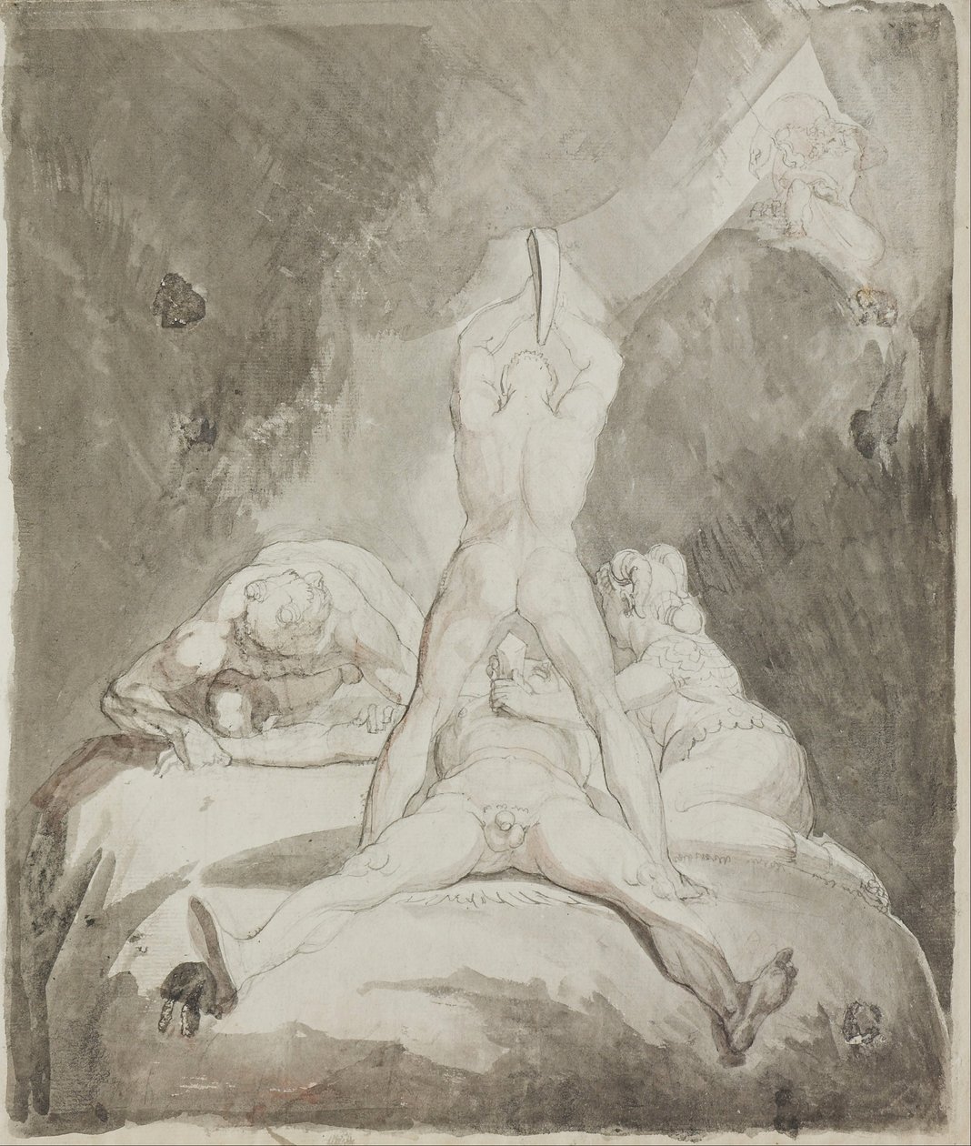 Hefajstos, Bia i Crato zabezpieczają Prometeusza na Kaukazie autorstwa Johann Heinrich Füssli
