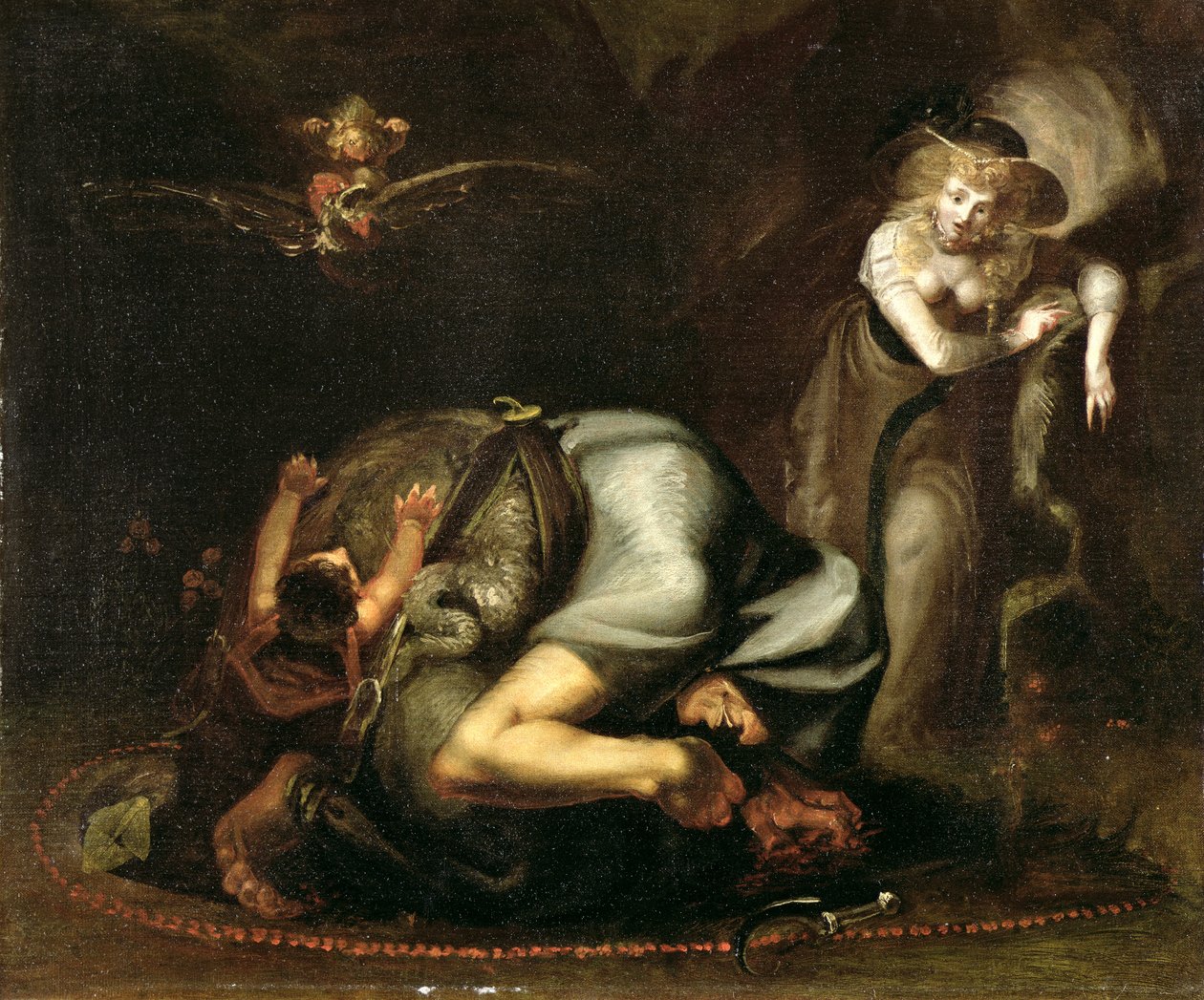 Scena czarownic z „Maski królowych” Benjamina Jonsona (1572-1637) c.1785 autorstwa Johann Heinrich Füssli