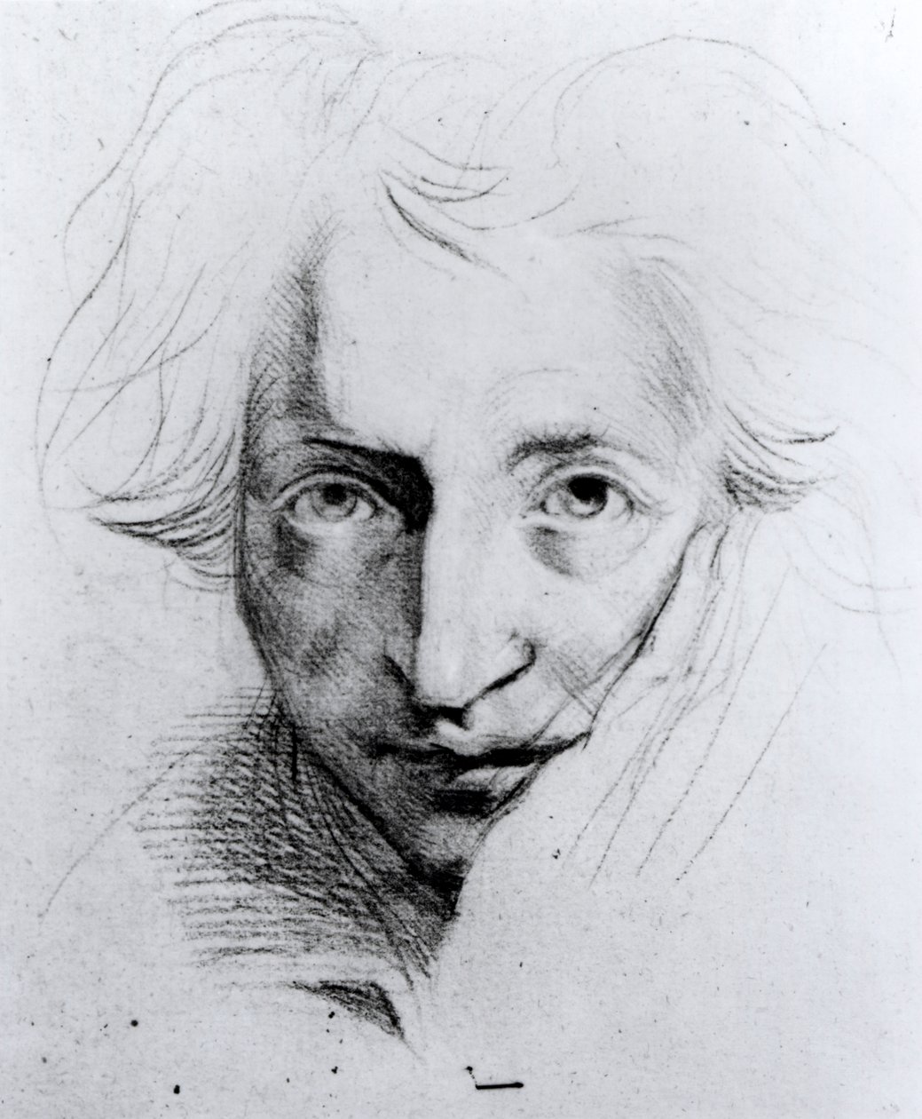Autoportret (czarna kreda na papierze) autorstwa Johann Heinrich Füssli