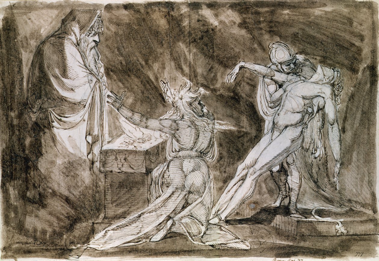 Studiuj dla Saula i wiedźmy z Endor autorstwa Johann Heinrich Füssli