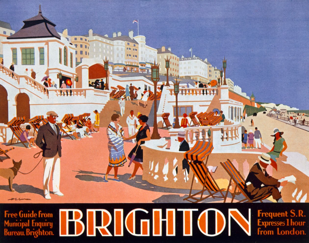 Plakat reklamowy podróż do Brighton autorstwa Henry George Gawthorn