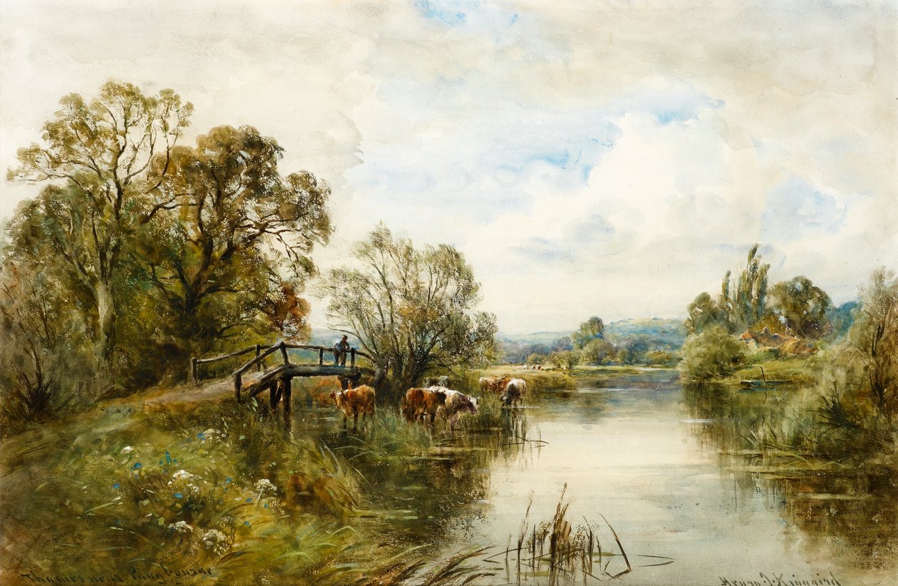 Nad Tamizą w Pangbourne (wc na papierze) autorstwa Henry John Kinnaird