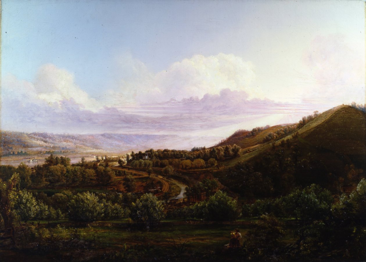 Widok na Bald Face Creek w dolinie rzeki Ohio autorstwa Henry Lovie