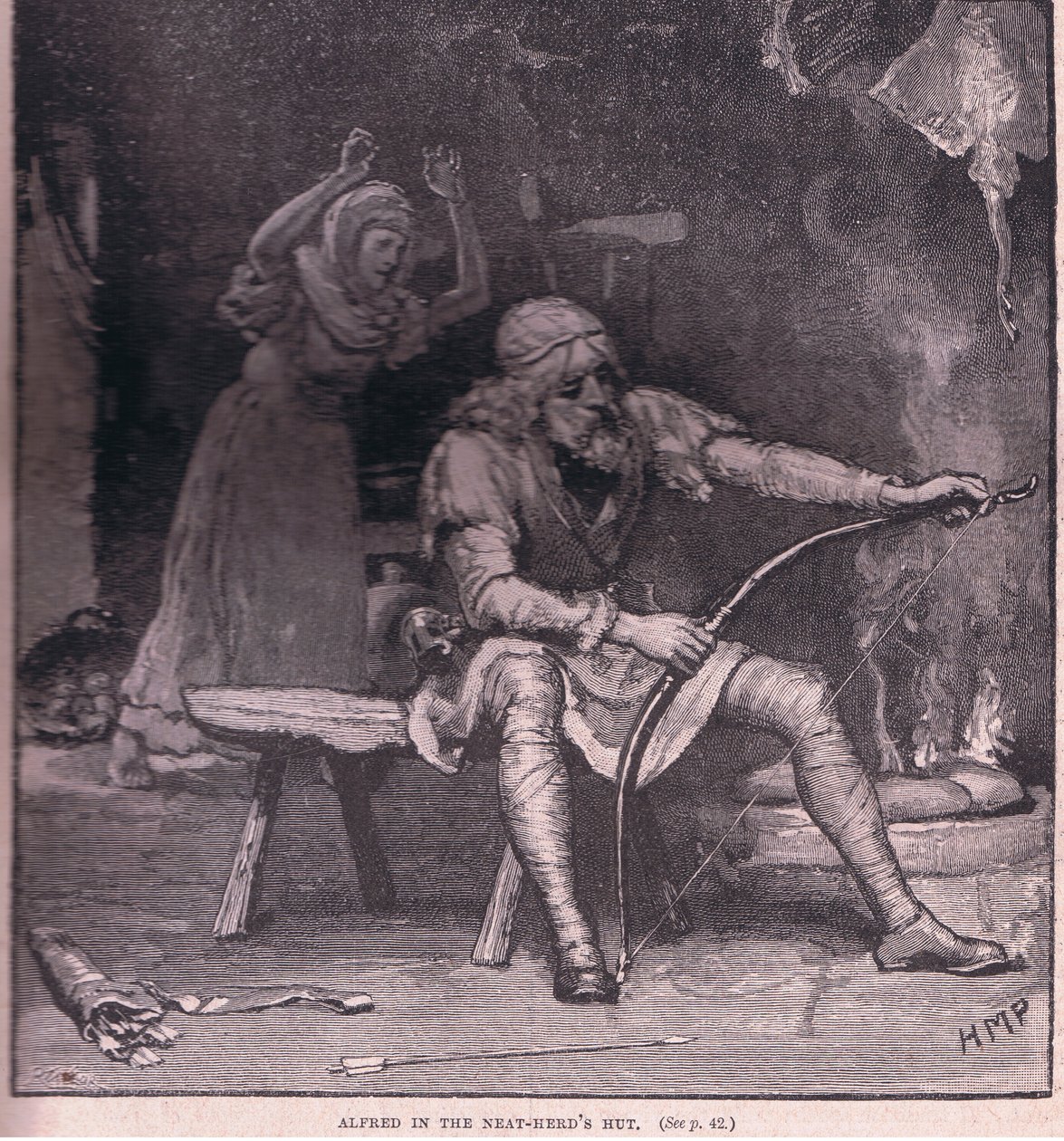Alfred w schludnej chacie pasterskiej AD 878 autorstwa Henry Marriott Paget