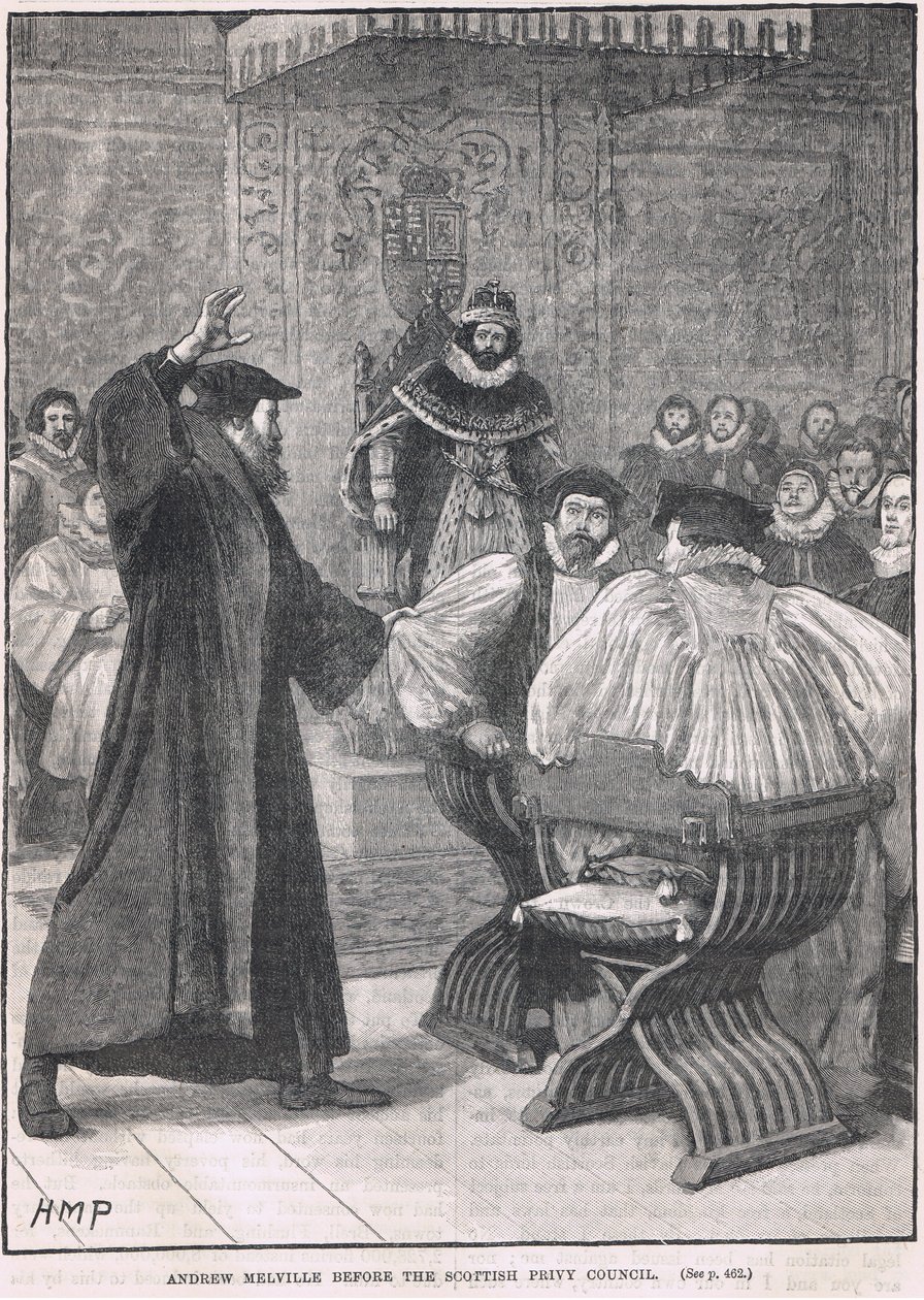 Andrew Melville przed Szkocką Tajną Radą 1605 autorstwa Henry Marriott Paget