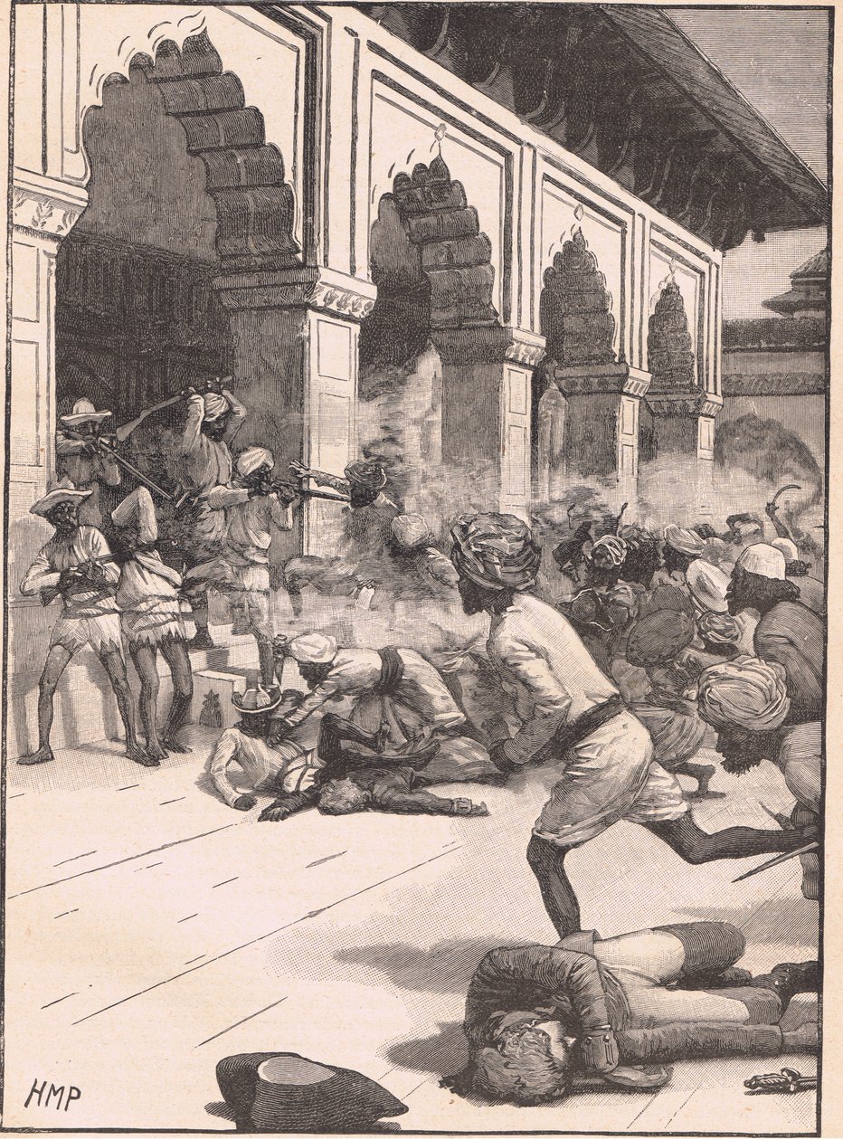 Aresztowanie radży Benares AD 1781 autorstwa Henry Marriott Paget