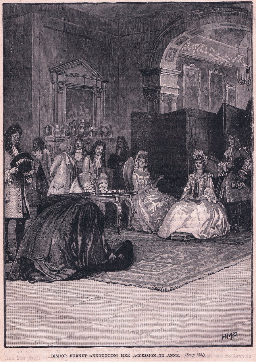 Biskup Burnet ogłaszający wstąpienie Anny AD 1702 autorstwa Henry Marriott Paget