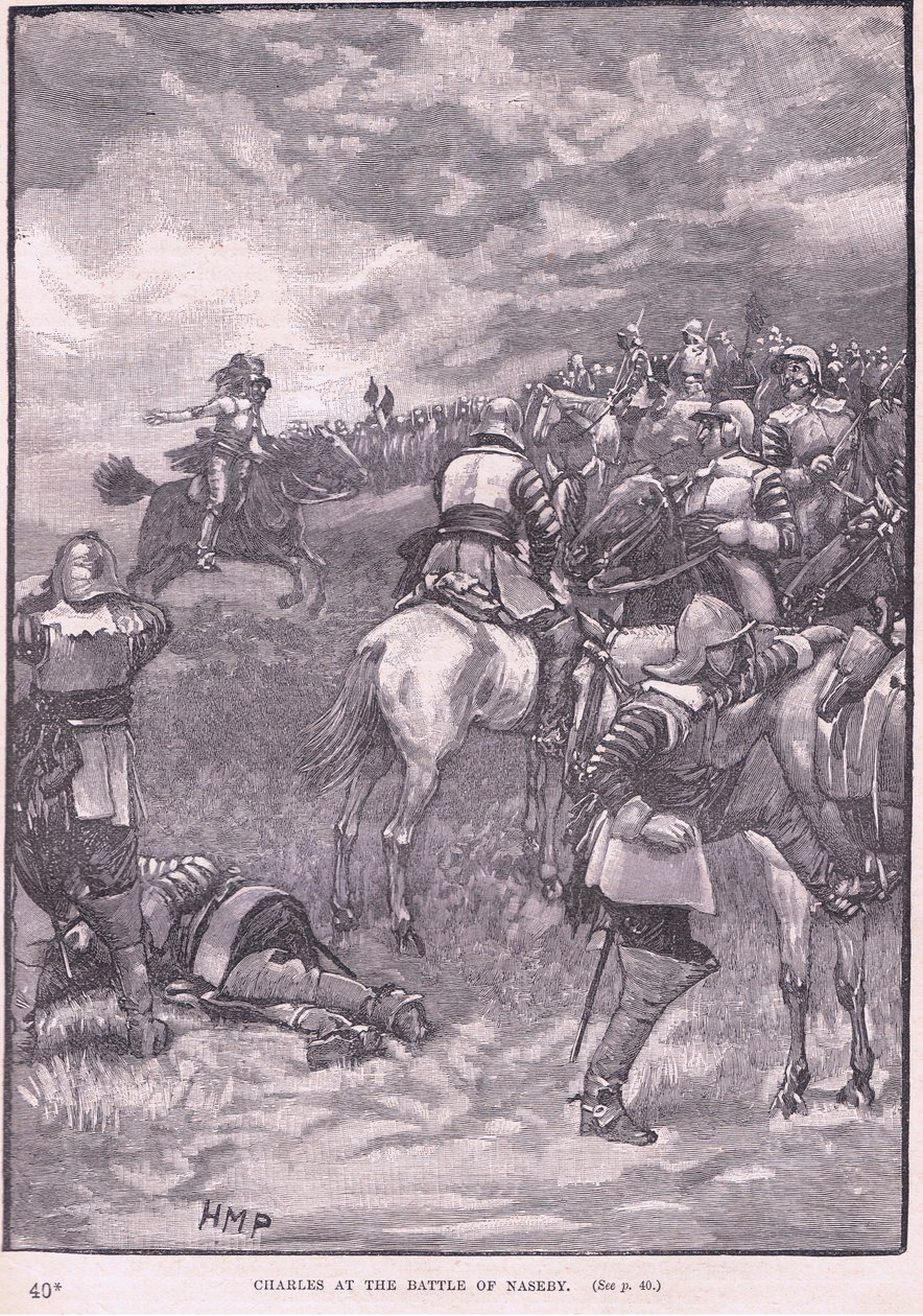 Karol w bitwie pod Naseby AD 1645 autorstwa Henry Marriott Paget
