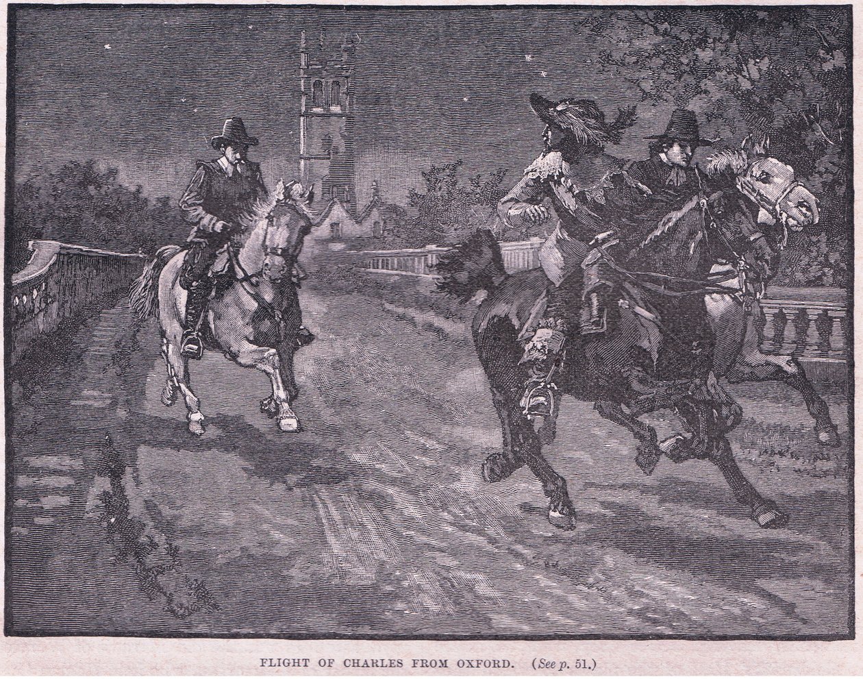 Ucieczka Karola I z Oksfordu AD 1646 autorstwa Henry Marriott Paget