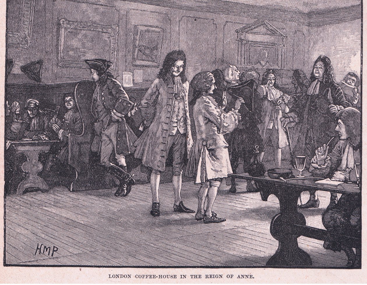 Londyńska kawiarnia za panowania Anny, ok. 1710 r. autorstwa Henry Marriott Paget