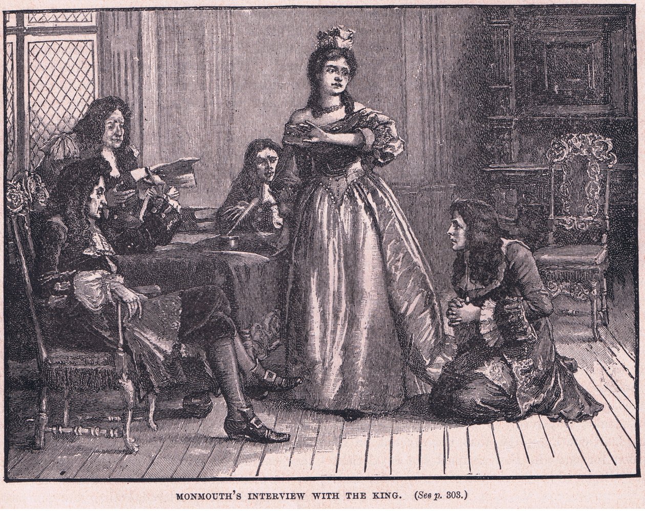 Rozmowa Monmoutha z królem AD 1685 autorstwa Henry Marriott Paget