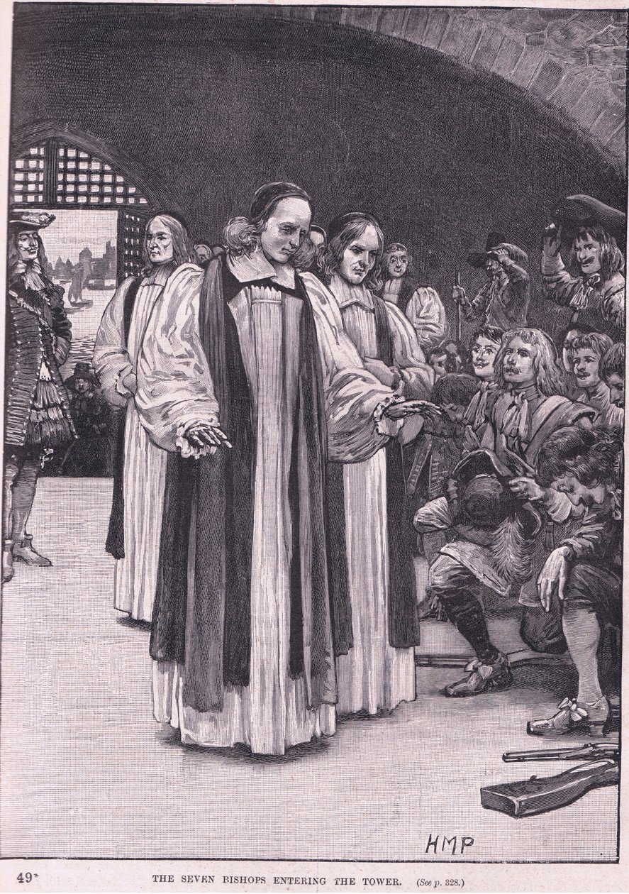 Siedmiu biskupów wchodzących do Tower AD 1688 autorstwa Henry Marriott Paget