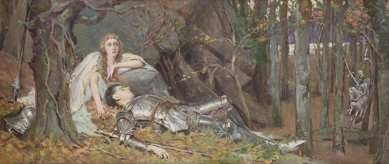 La Belle Dame Sans Merci, 1901 (toaleta i kolor nadwozia na papierze) autorstwa Henry Meynell Rheam
