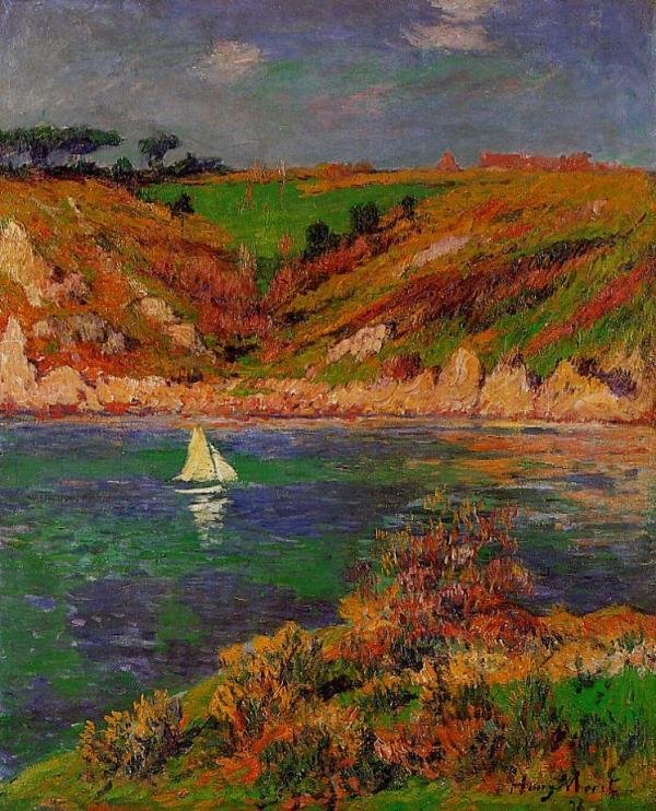Żaglówki w Bretanii Francja : Groin autorstwa Henry Moret
