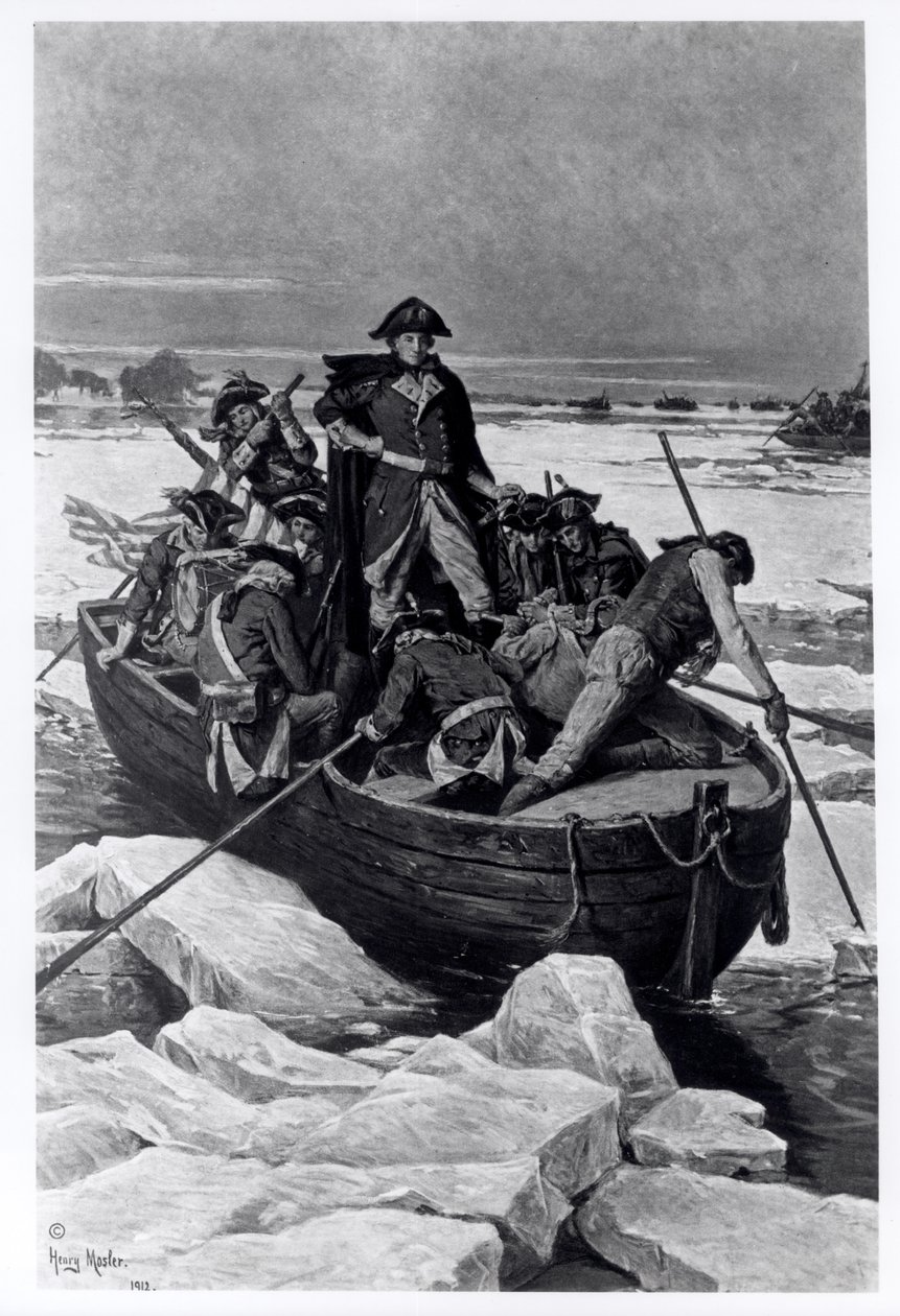 George Washington przekracza rzekę Delaware autorstwa Henry Mosler