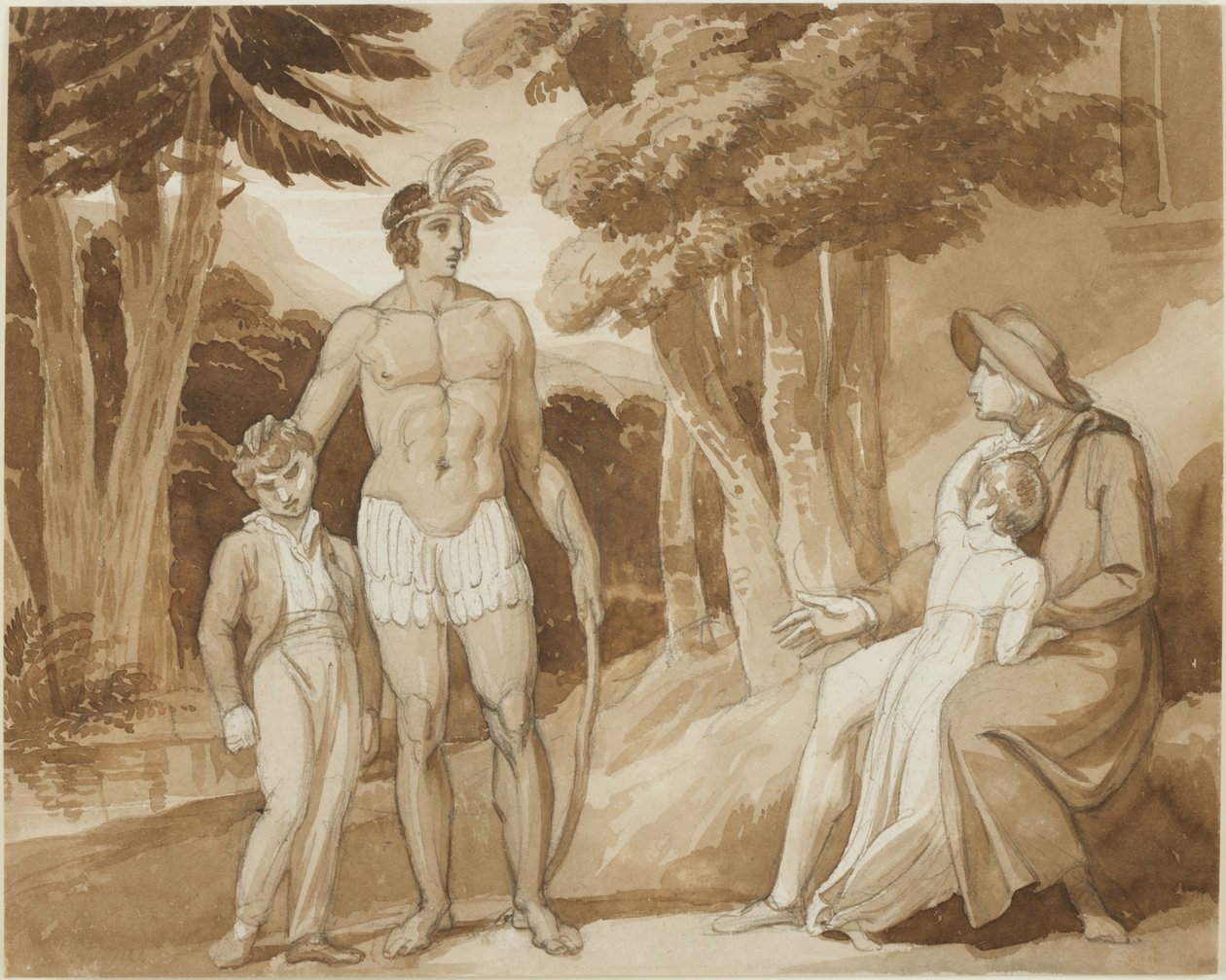 Ilustracja do „Gertrudy z Wyoming” (tusz i ołówek na papierze) autorstwa Henry Pierce Bone