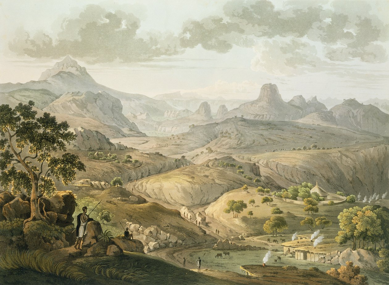 Widok w pobliżu wioski Asceriah w Abisynii, wyryty przez Daniela Havella (1785-1826) 1809 (akwatinta) autorstwa Henry Salt