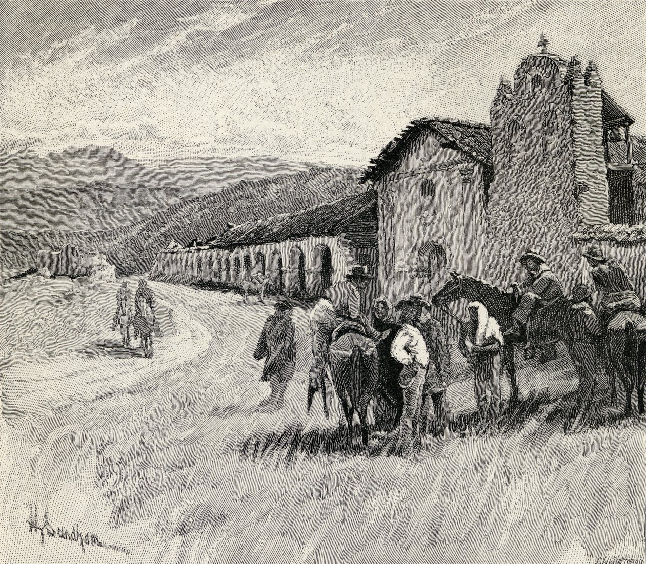 Mission Santa Ynez or Ines, Solvang, Kalifornia, z „The Century Illustrated Monthly Magazine”, maj-październik 1883 autorstwa Henry Sandham