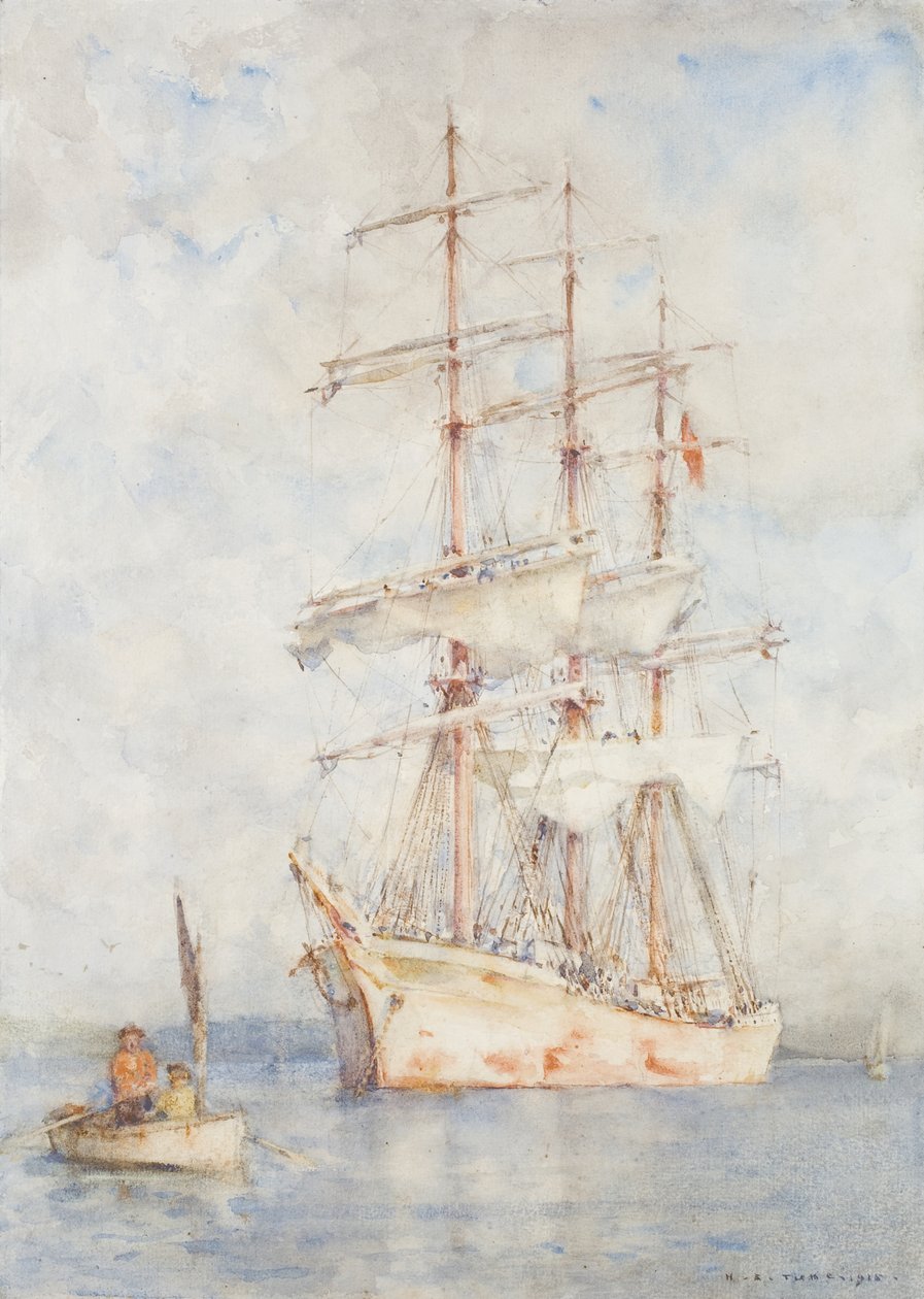 Biały statek, 1915 autorstwa Henry Scott Tuke