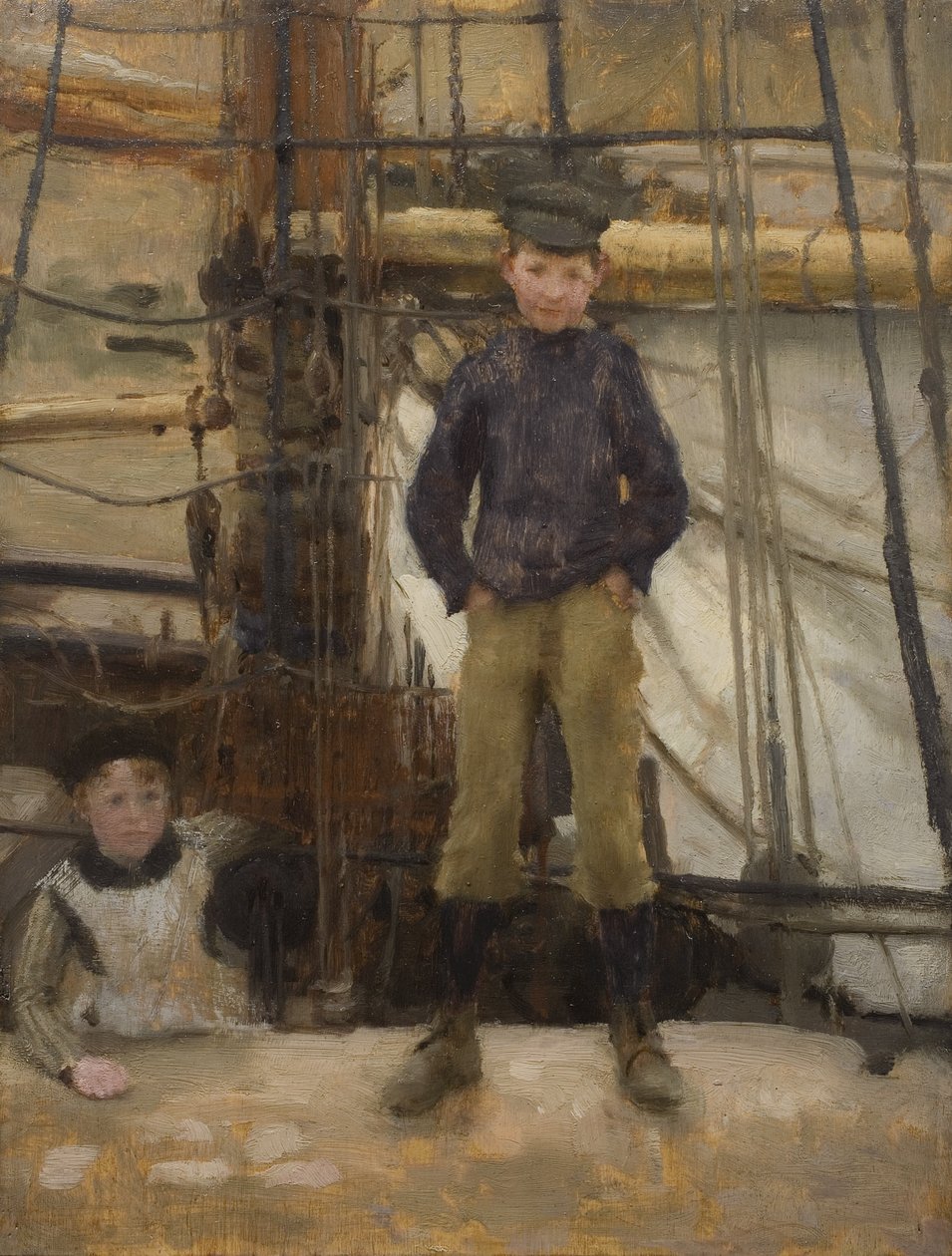Dwoje dzieci na pokładzie autorstwa Henry Scott Tuke