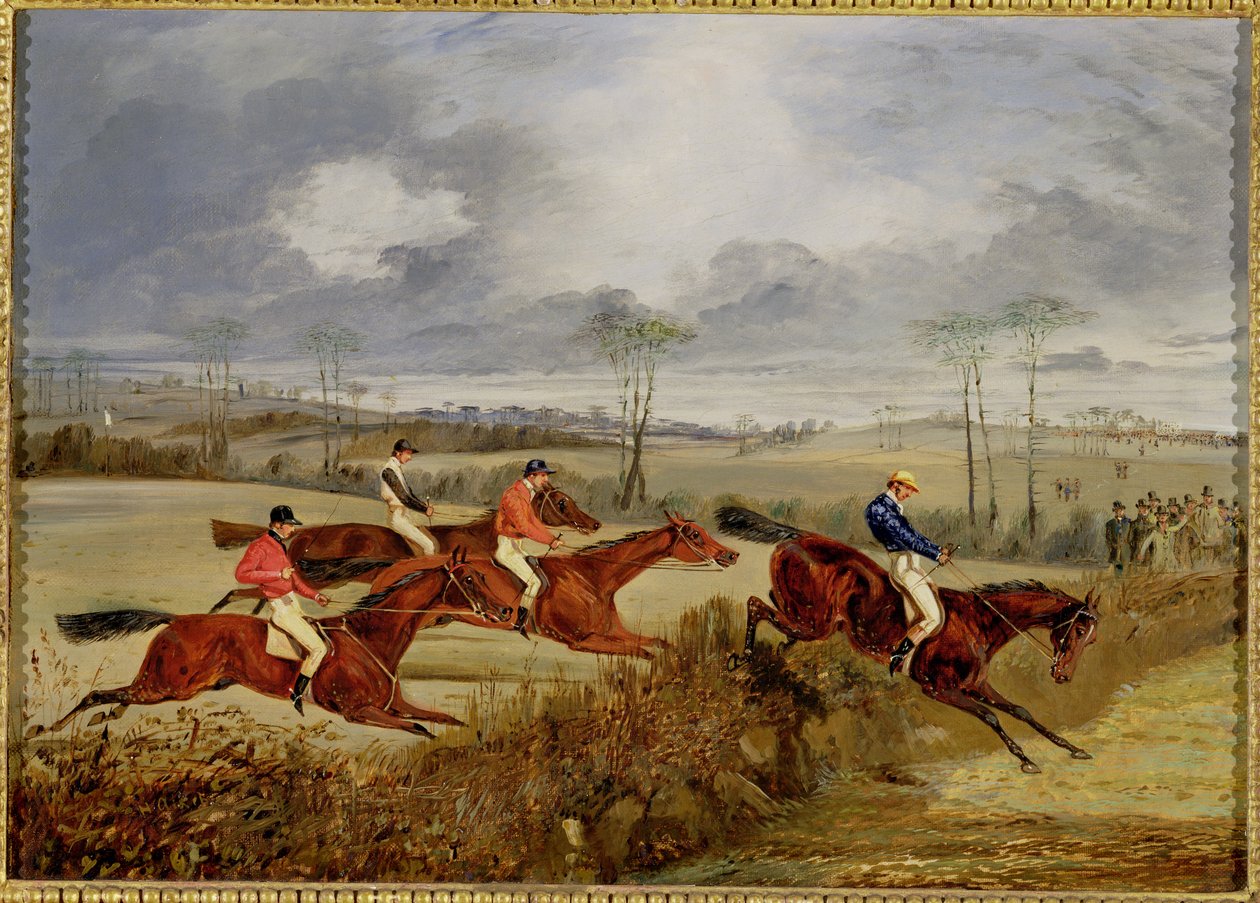 Bieg z przeszkodami, blisko mety autorstwa Henry Thomas Alken