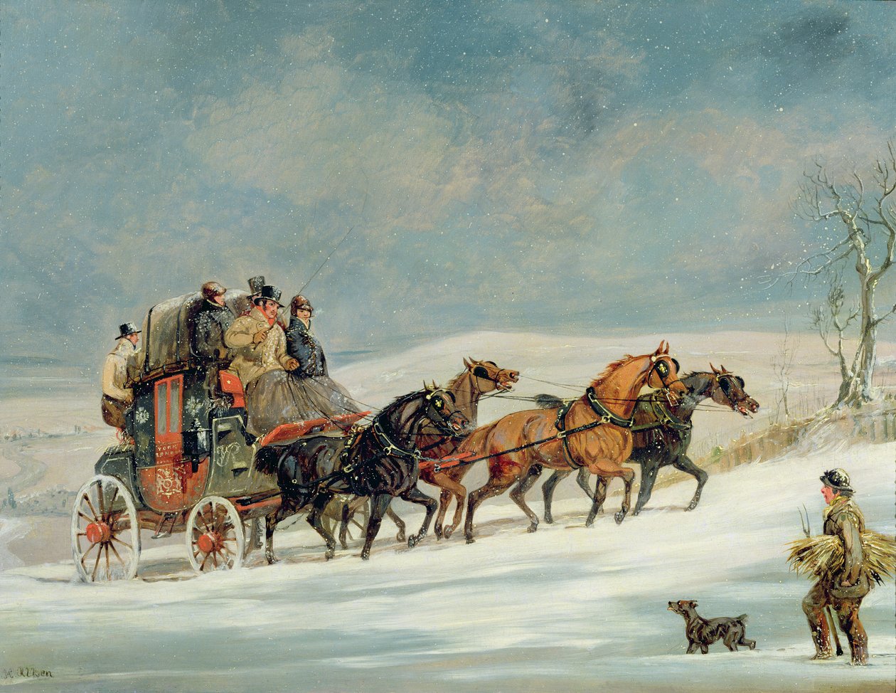 Trener w śniegu autorstwa Henry Thomas Alken