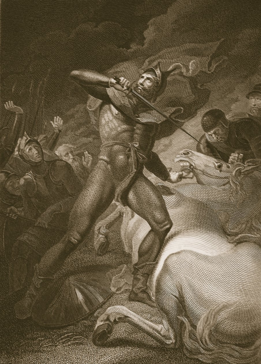 The Resolute Conduct of the Earl of Warwick przed bitwą pod Towton, grawerowane przez T. Hollowaya, ilustracja z „Historii Anglii” Davida Hume