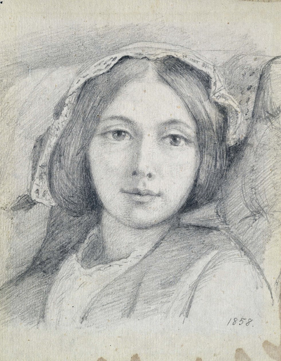 Mary Ellen Meredith, 1858 (ołówek na papierze wykładanym) autorstwa Henry Wallis