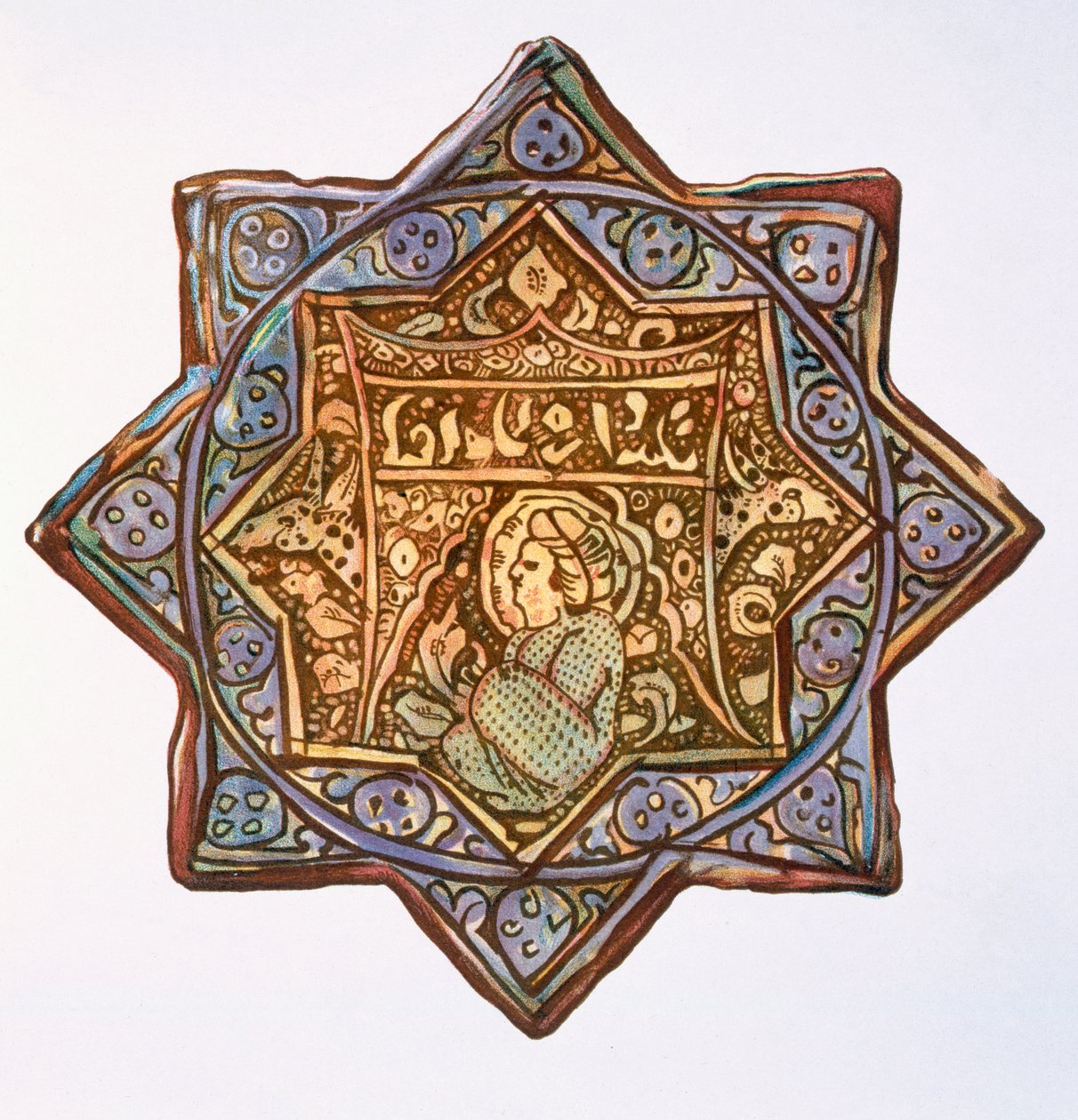Płytka ścienna Persian Lustred: kształt koła i gwiazdy, XIX w. autorstwa Henry Wallis
