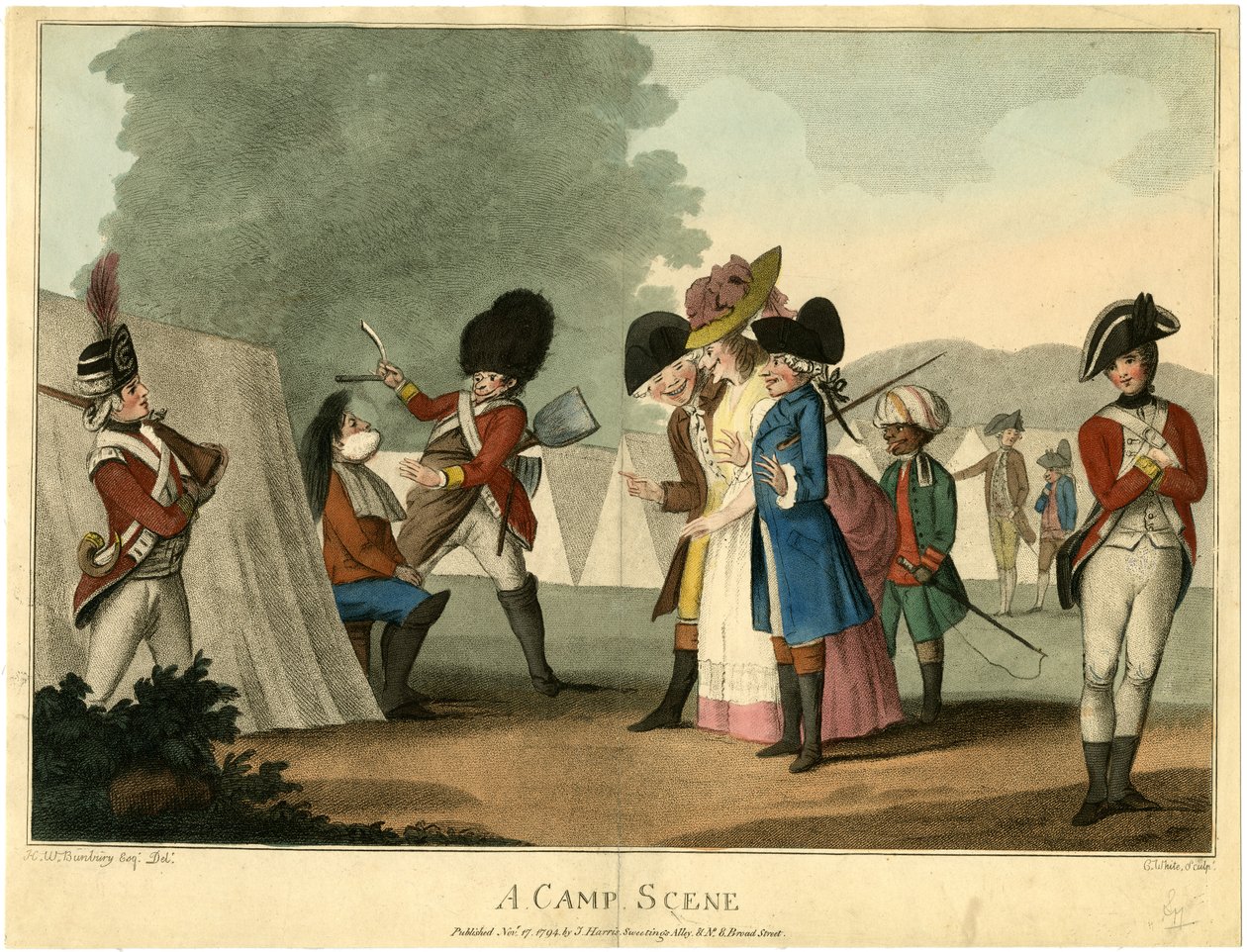 Scena obozowa, 1794 autorstwa Henry William Bunbury