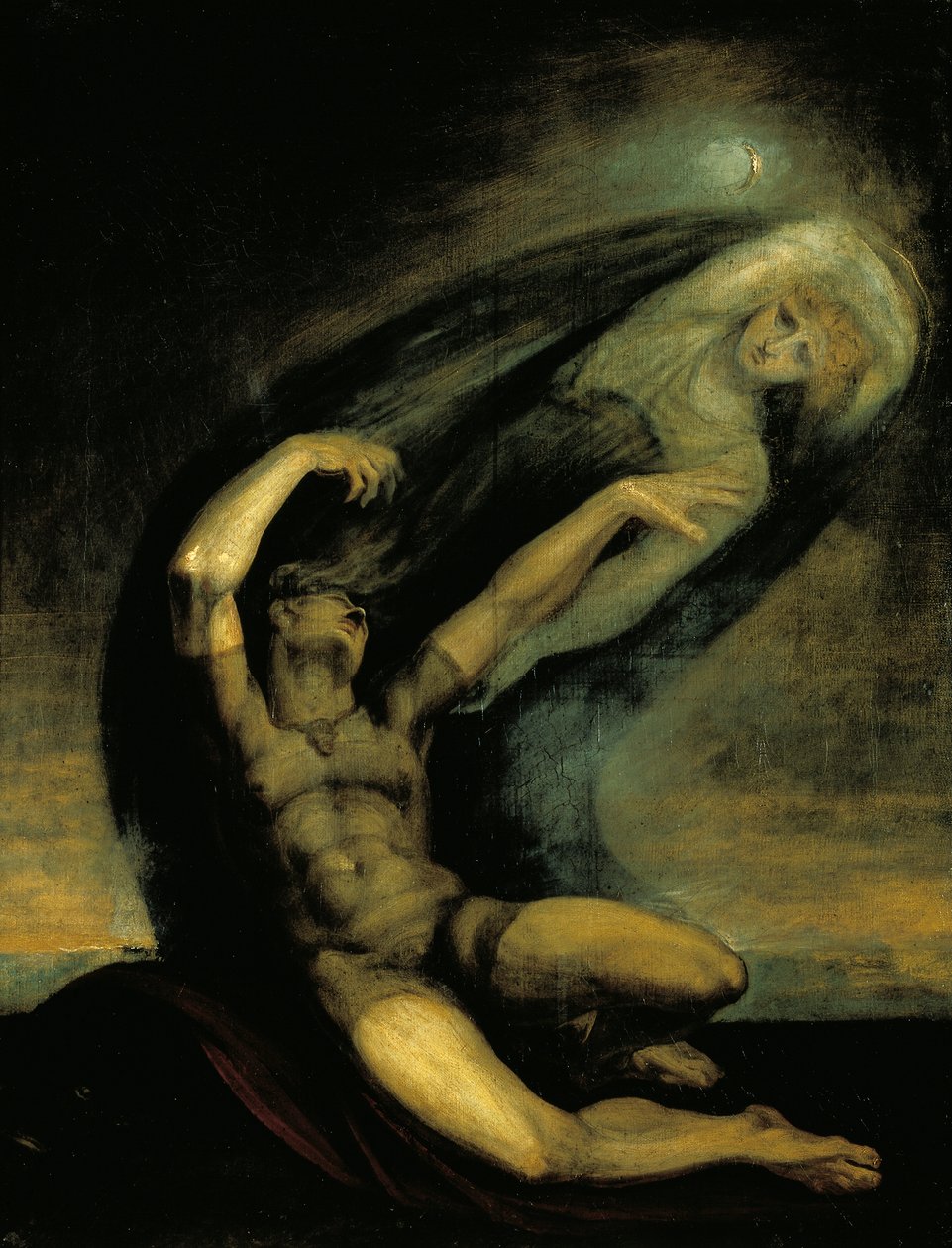 Achilles próbujący uchwycić cień Patroklusa autorstwa Johann Heinrich Füssli