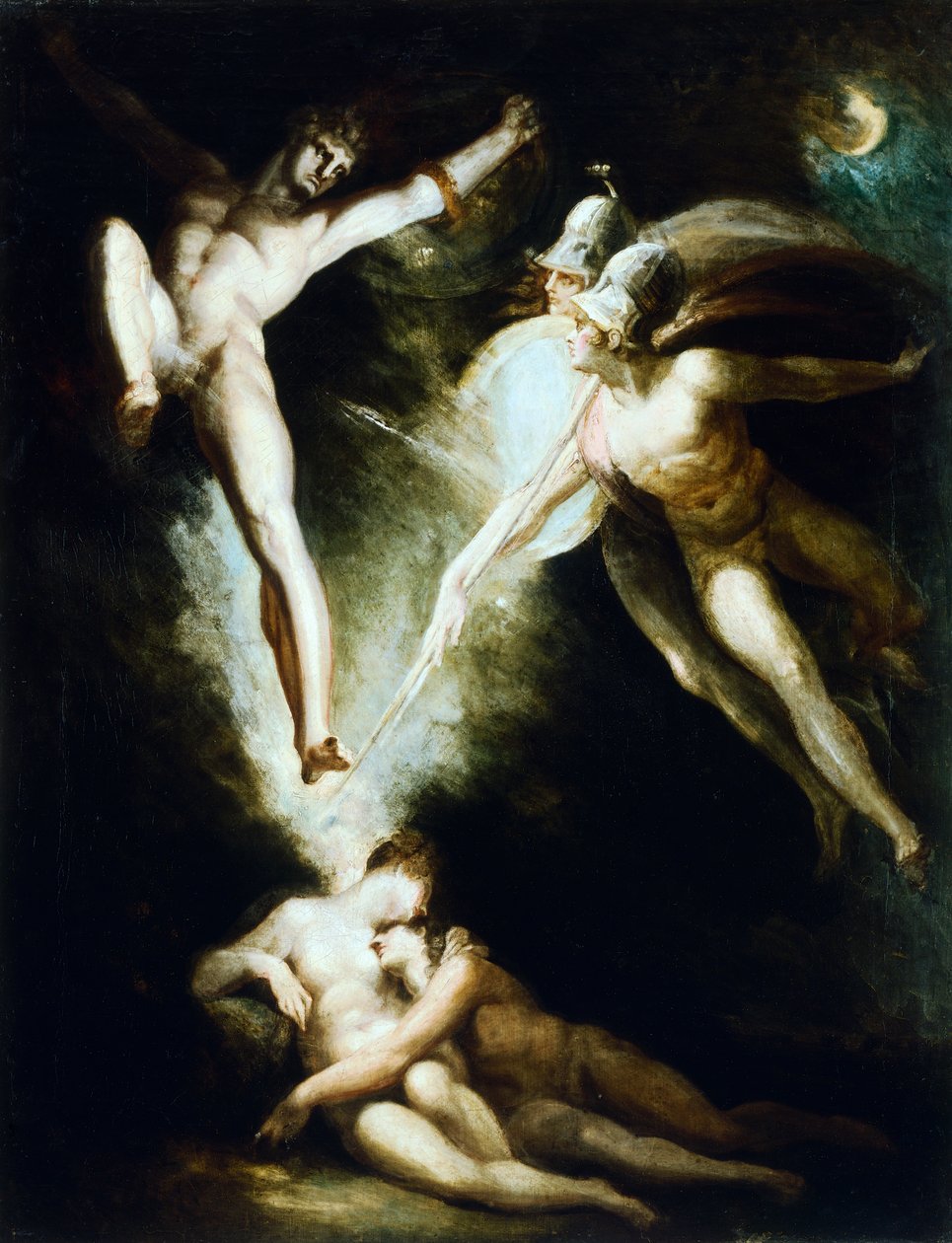 Szatan dotknięty mieczem Ithuriela – Johann Heinrich Fussli (1741-1825) autorstwa Johann Heinrich Füssli