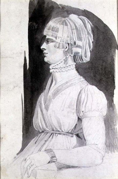 Studium kobiety (ołówek, długopis i myjka) autorstwa Johann Heinrich Füssli