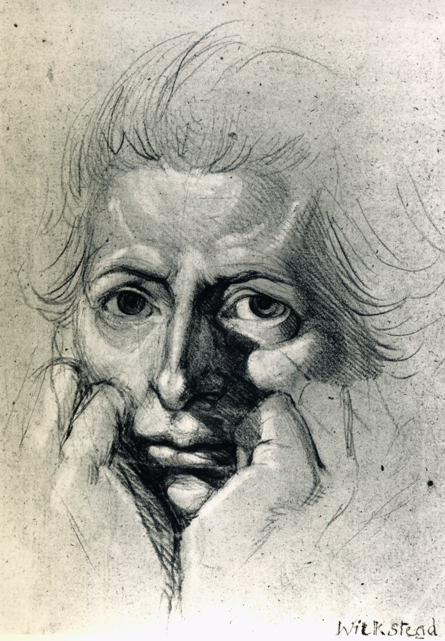 Studium do autoportretu, Henry Fuseli (1741-1825), rysunek. Szwajcaria autorstwa Johann Heinrich Füssli