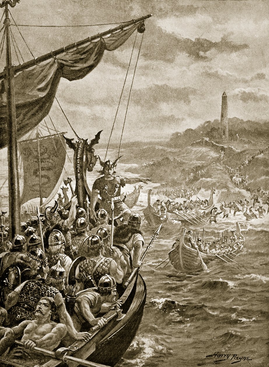 Atak Duńczyków na Irlandię, ilustracja z „Hutchinson