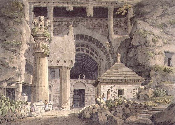 Starożytne wykopaliska w Carli, tablica XIV, ryt Daniel Havell (1785-1826) 1809 (rycina) autorstwa Henry (after) Salt