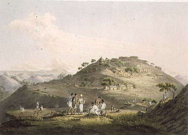 Miasto Dixan w Abisynii, rytowane przez Daniela Havella (1785-1826) 1809 (akwatinta) autorstwa Henry (after) Salt