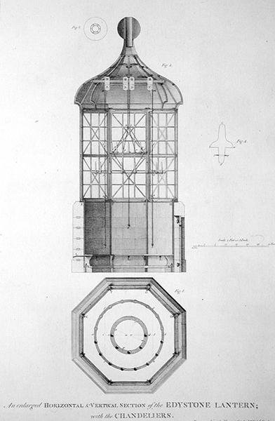 Latarnia Eddystone grawerowana przez Edwarda Rookera (ok. 1712–74) autorstwa Henry (after) Winstanley